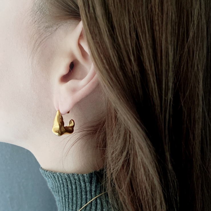 ゆがみL型ステンレスフープピアス サージカルステンレス SUS316L | FACION | 詳細画像8 