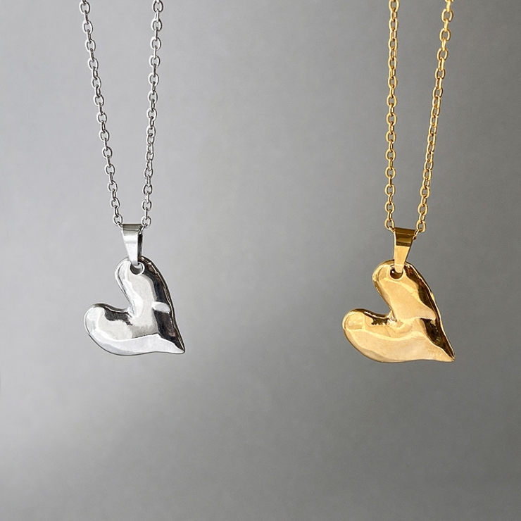 エンボスハートステンレスネックレス ペンダント サージカルステンレス | FACION | 詳細画像3 