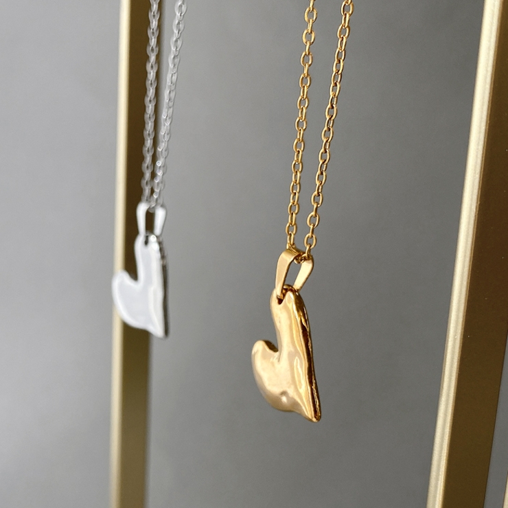 エンボスハートステンレスネックレス ペンダント サージカルステンレス | FACION | 詳細画像5 