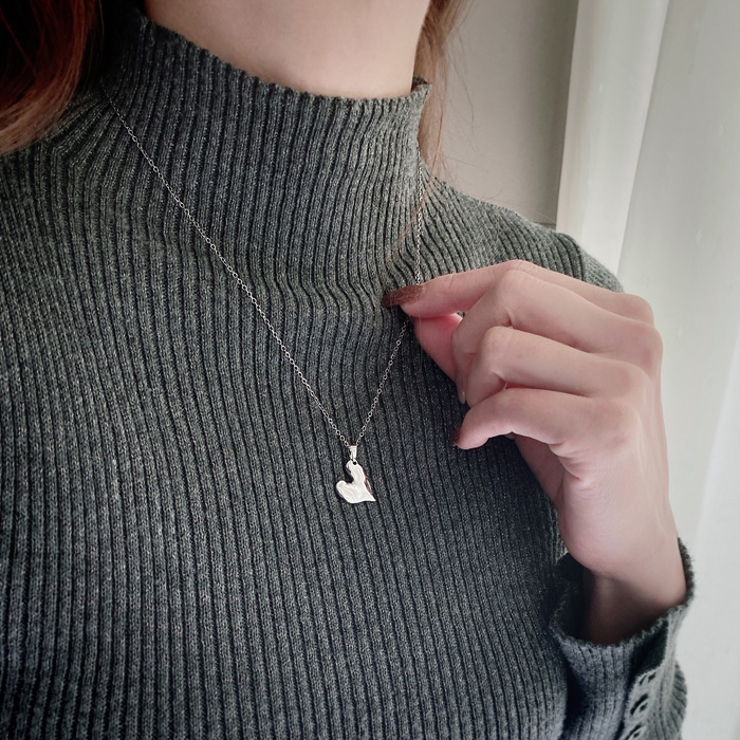 エンボスハートステンレスネックレス ペンダント サージカルステンレス | FACION | 詳細画像7 