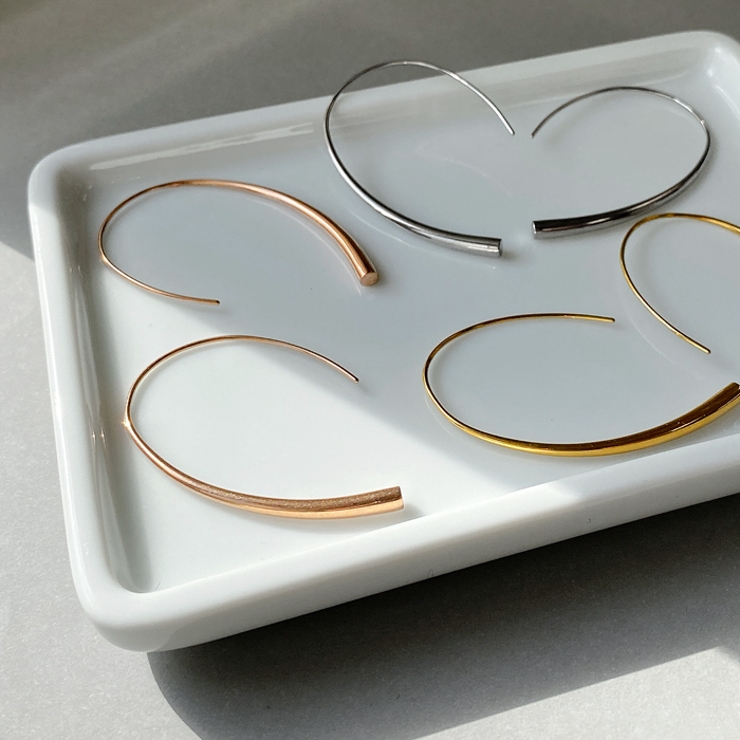 スリムドロップステンレスフックピアス サージカルステンレス つけっぱなし | FACION | 詳細画像4 