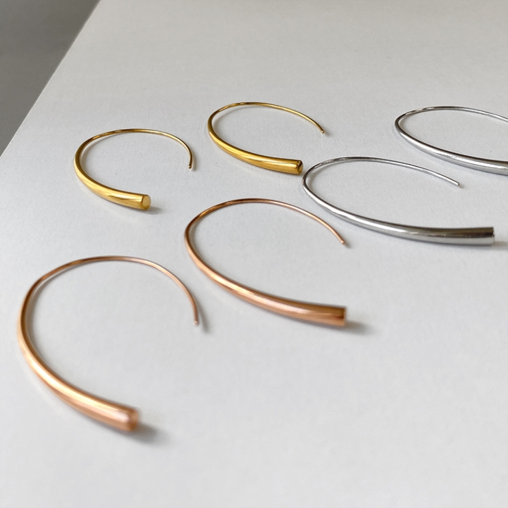 スリムドロップステンレスフックピアス サージカルステンレス つけっぱなし | FACION | 詳細画像5 