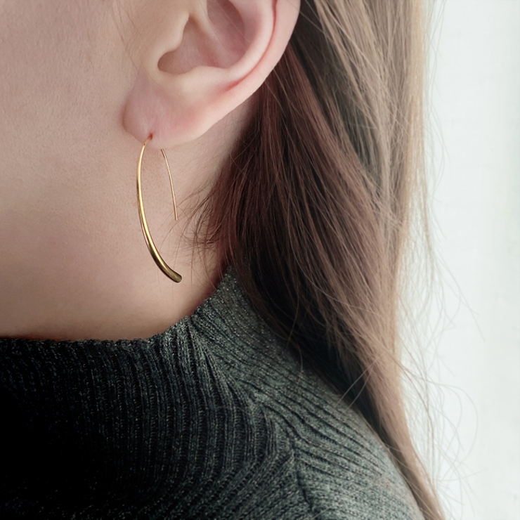 スリムドロップステンレスフックピアス サージカルステンレス つけっぱなし | FACION | 詳細画像9 