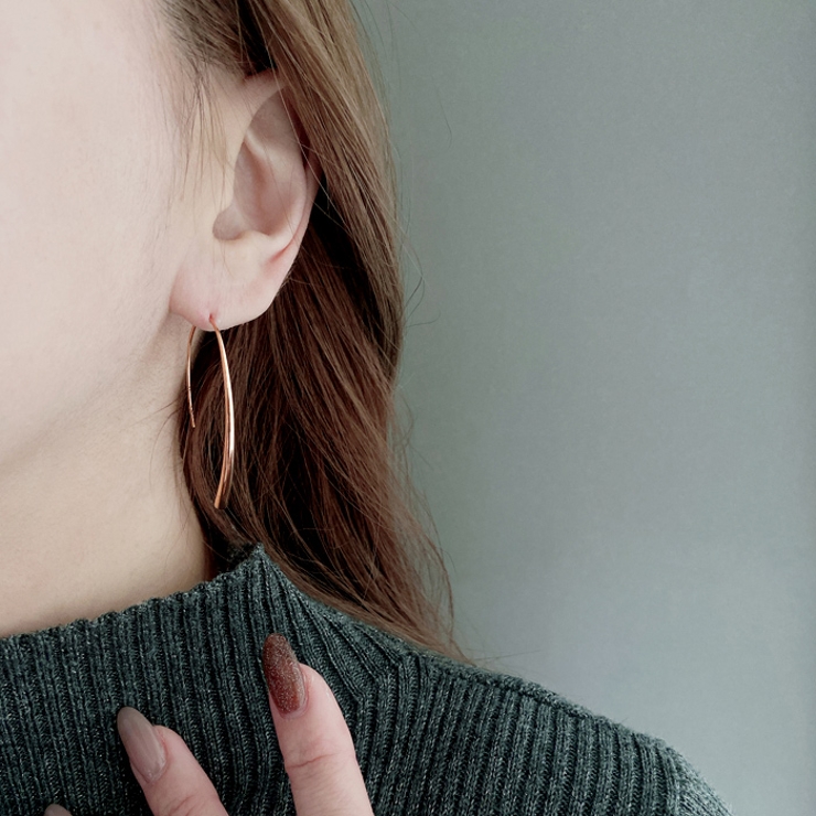 スリムドロップステンレスフックピアス サージカルステンレス つけっぱなし | FACION | 詳細画像10 