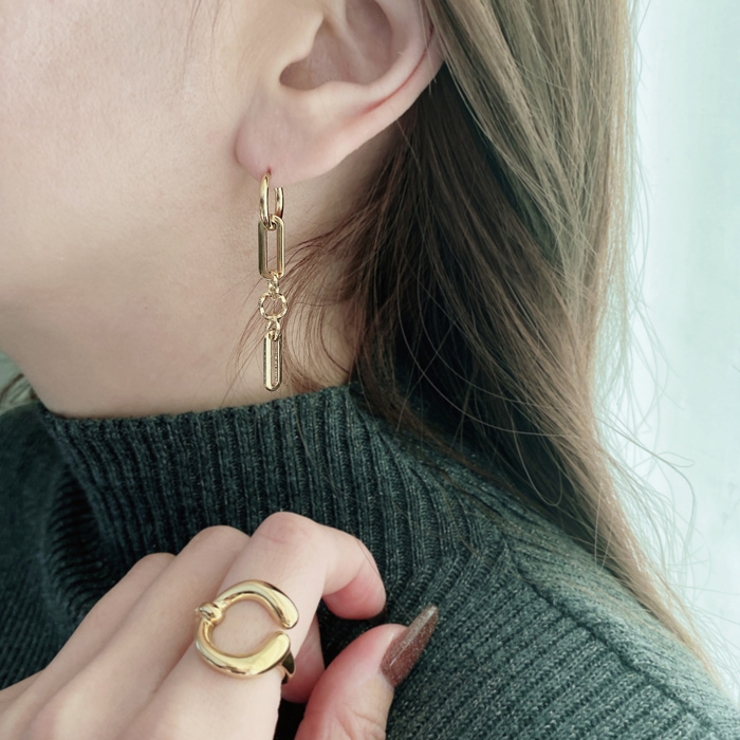 ハングチェーン開閉式ステンレスピアス サージカルステンレス 金属アレルギー対応 | FACION | 詳細画像11 