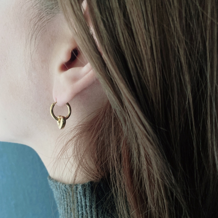 ぷっくりハートステンレスフープピアス サージカルステンレス 金属アレルギー対応 | FACION | 詳細画像10 