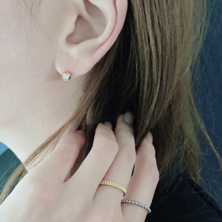 ジルコニアラウンドステンレススタッドピアス ピアス 両耳用 | FACION | 詳細画像8 