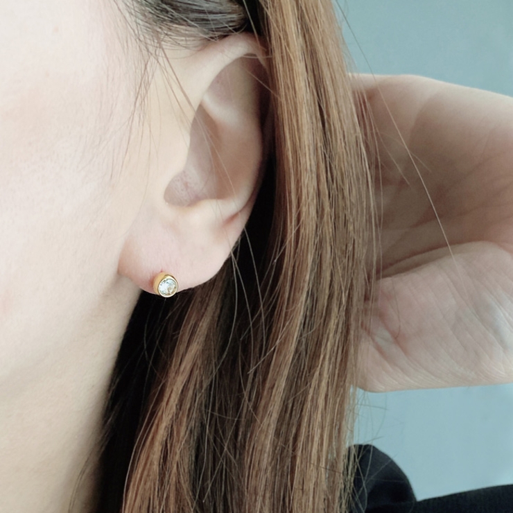 ジルコニアラウンドステンレススタッドピアス ピアス 両耳用 | FACION | 詳細画像9 