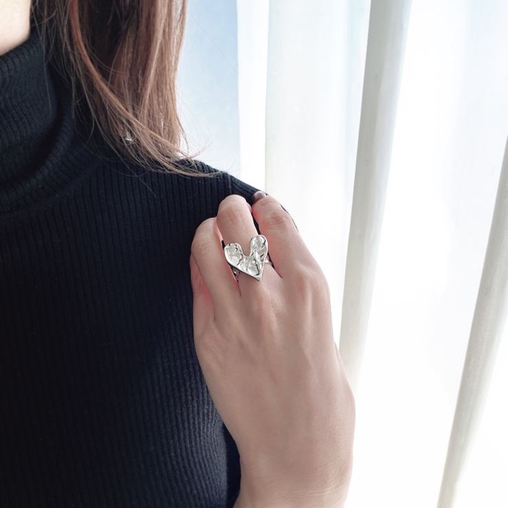 エンボスハートステンレスリング 指輪 アレルギー対応 | FACION | 詳細画像6 