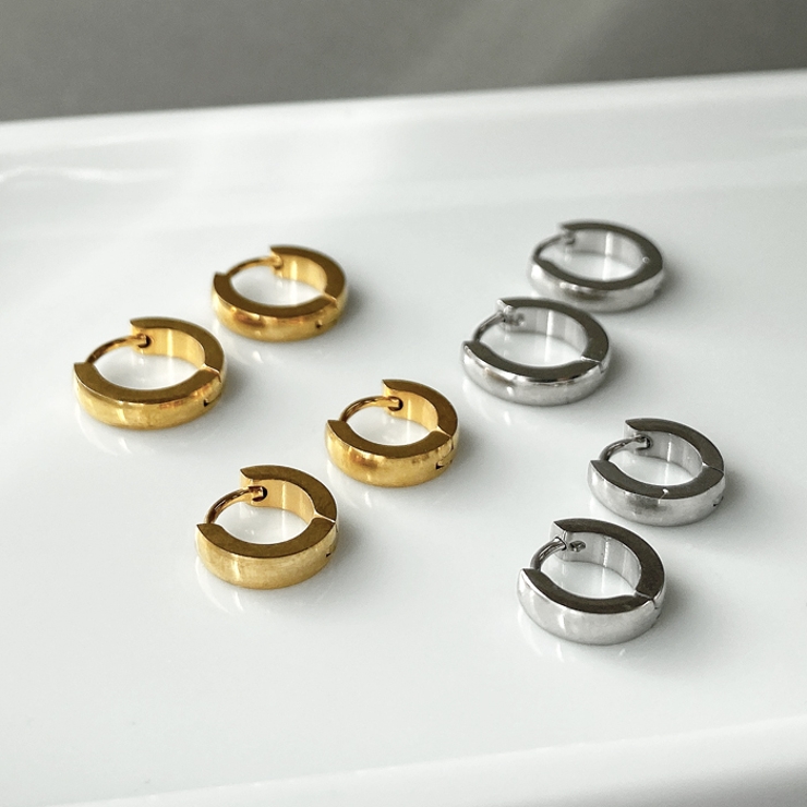 ミニロールステンレスフープピアス 両耳用 アレルギー対応 | FACION | 詳細画像8 