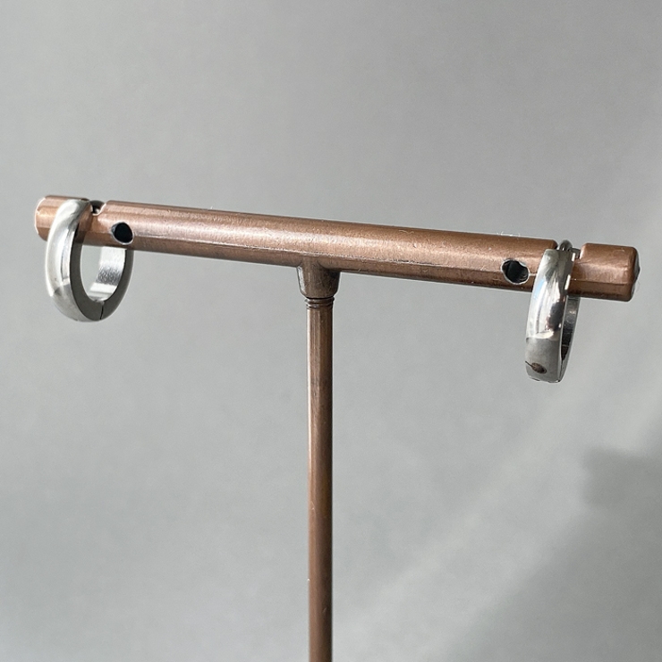 ミニロールステンレスフープピアス 両耳用 アレルギー対応 | FACION | 詳細画像3 