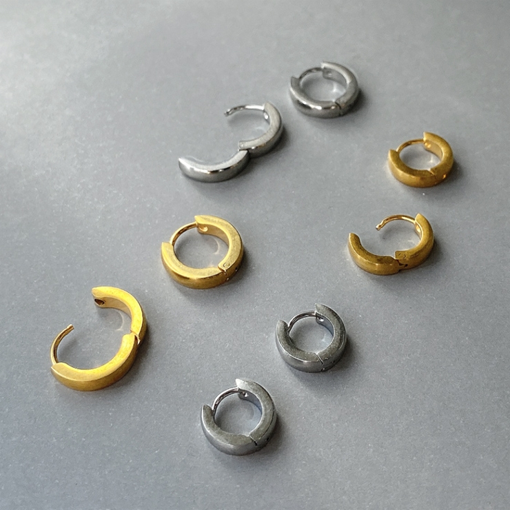 ミニロールステンレスフープピアス 両耳用 アレルギー対応 | FACION | 詳細画像7 