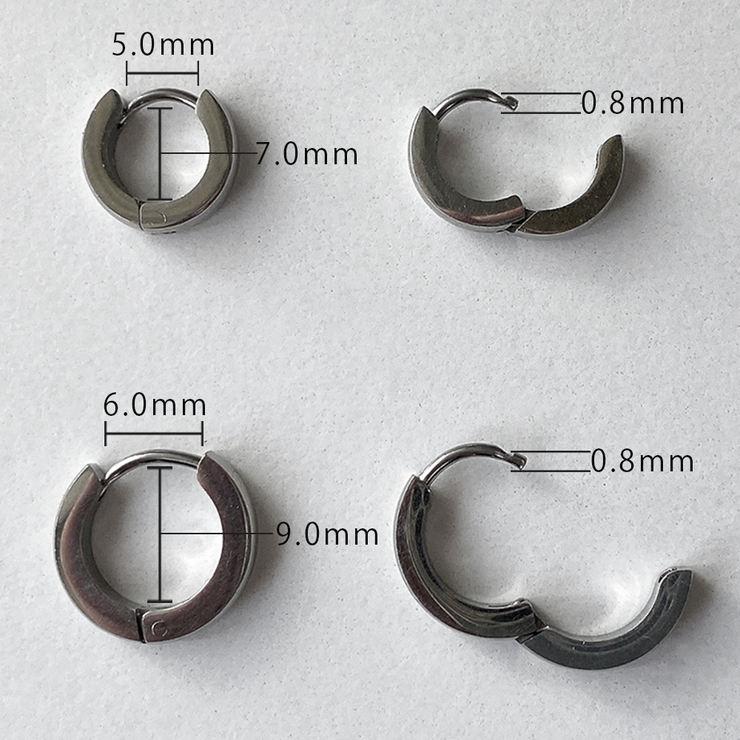 ミニロールステンレスフープピアス 両耳用 アレルギー対応 | FACION | 詳細画像14 