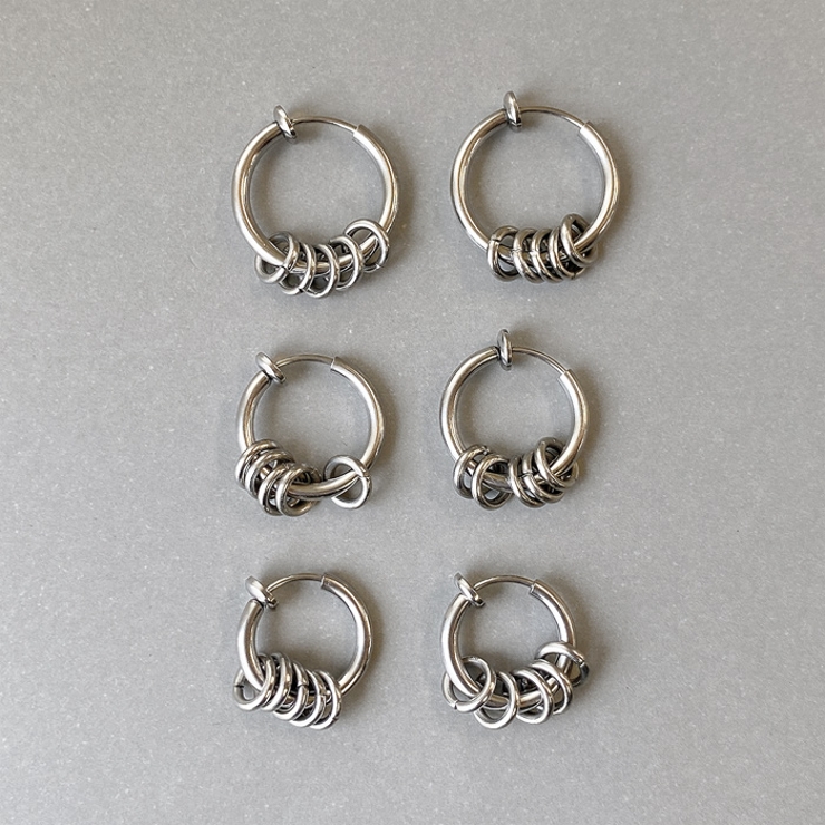 リング付ステンレスフープイヤリング イヤーカフ フープ | FACION | 詳細画像2 