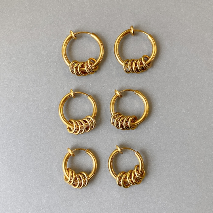 リング付ステンレスフープイヤリング イヤーカフ フープ | FACION | 詳細画像3 