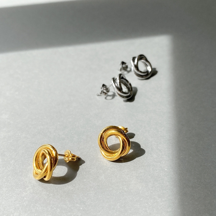 トリプルリングクロスステンレスピアス サージカルステンレス 金属アレルギー対応 | FACION | 詳細画像1 