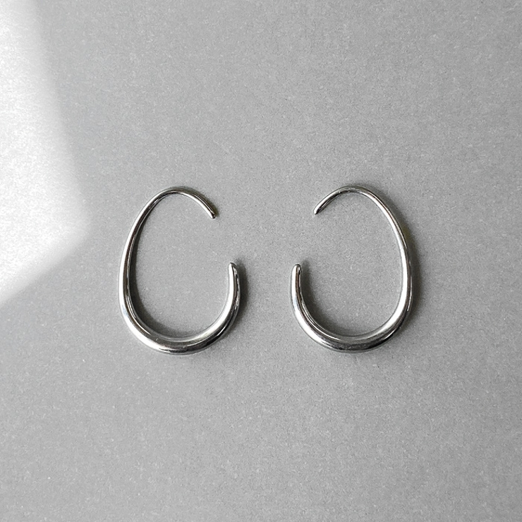 シルバー 20mm | ドロップフープステンレスピアス アレルギー対応 金属アレルギー | FACION