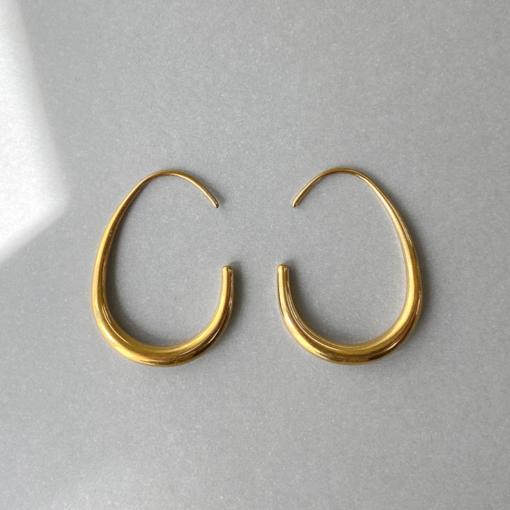 ゴールド 30mm | ドロップフープステンレスピアス アレルギー対応 金属アレルギー | FACION