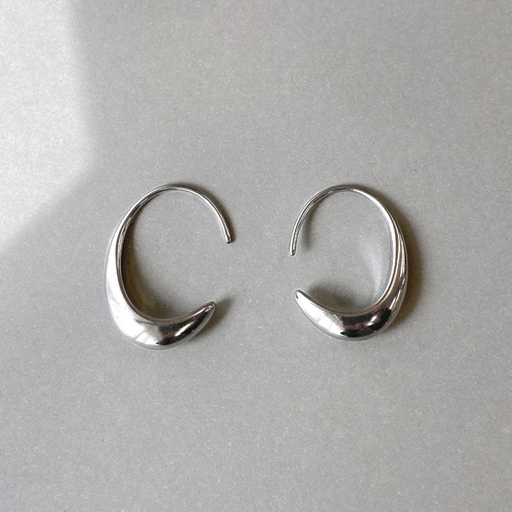 シルバー | ドロップムーンステンレスフックピアス ピアス ドロップ | FACION