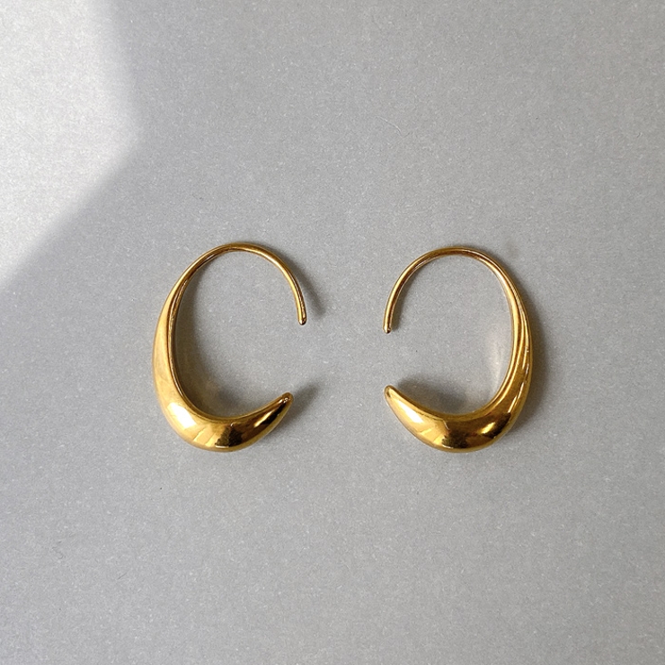 ゴールド | ドロップムーンステンレスフックピアス ピアス ドロップ | FACION