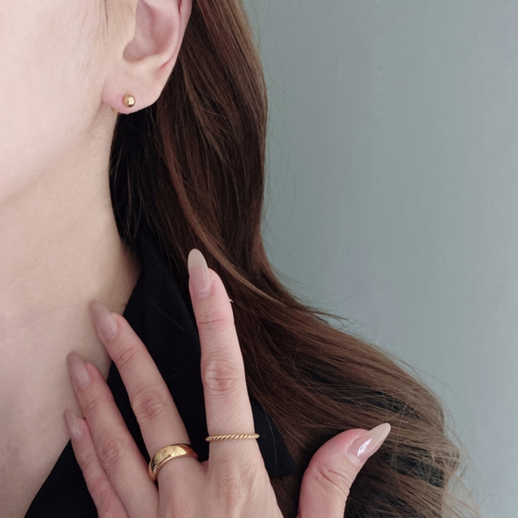 プッシュ式ボール型ステンレススタッドピアス 両耳用 ピアス | FACION | 詳細画像8 