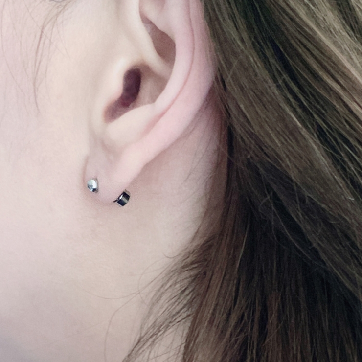 プッシュ式ボール型ステンレススタッドピアス 両耳用 ピアス | FACION | 詳細画像12 