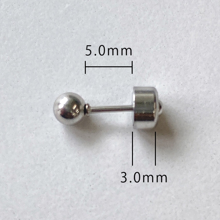 プッシュ式ボール型ステンレススタッドピアス 両耳用 ピアス | FACION | 詳細画像13 