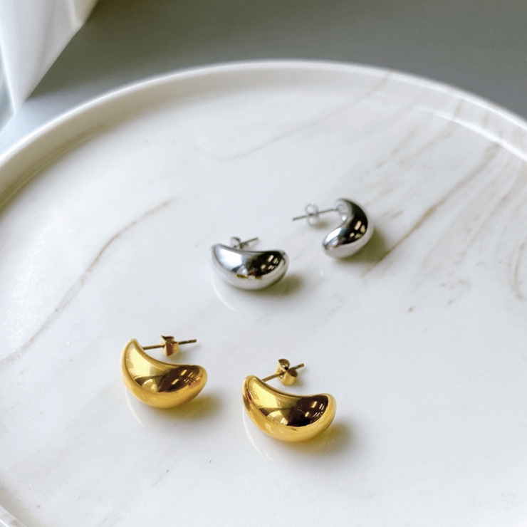 ドロップデザインステンレスピアス アレルギー対応 つけっぱなし | FACION | 詳細画像2 