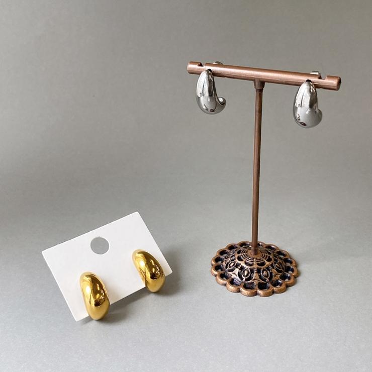 ドロップデザインステンレスピアス アレルギー対応 つけっぱなし | FACION | 詳細画像1 