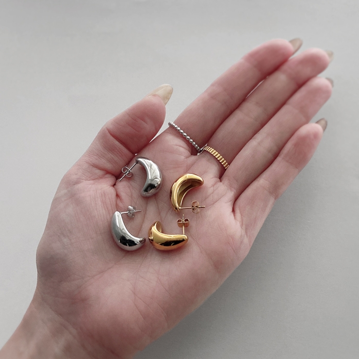 ドロップデザインステンレスピアス アレルギー対応 つけっぱなし | FACION | 詳細画像10 