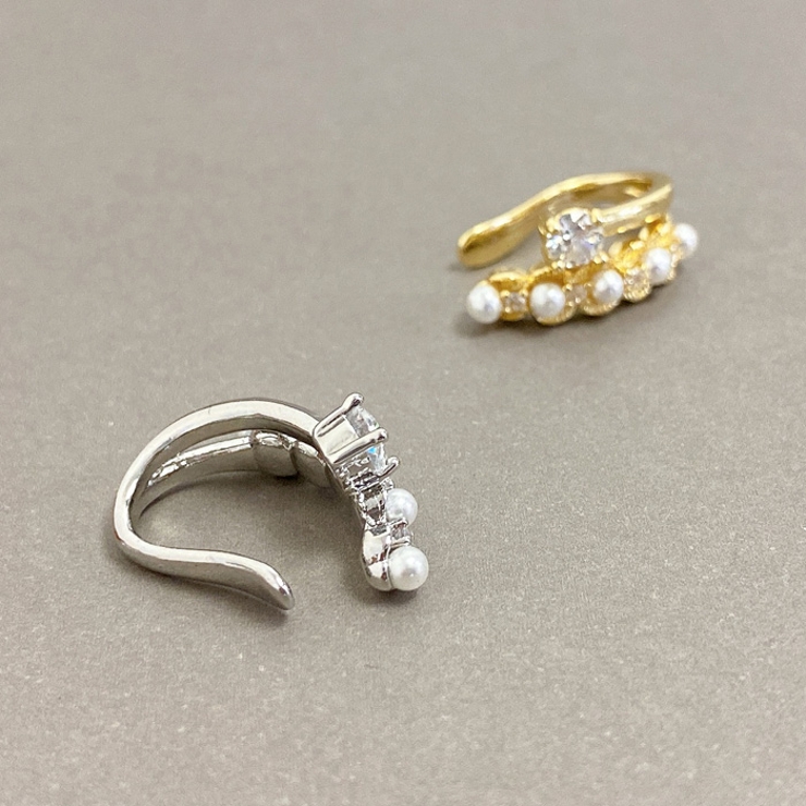 CZ＆パールラインイヤーカフ 片耳用 レディース | FACION | 詳細画像3 