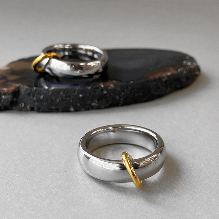 ゴールドリング付ステンレスリング 指輪 バイカラー | FACION | 詳細画像2 