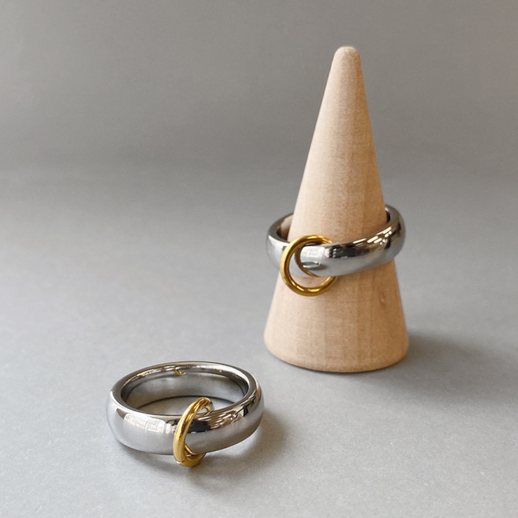 ゴールドリング付ステンレスリング 指輪 バイカラー | FACION | 詳細画像3 