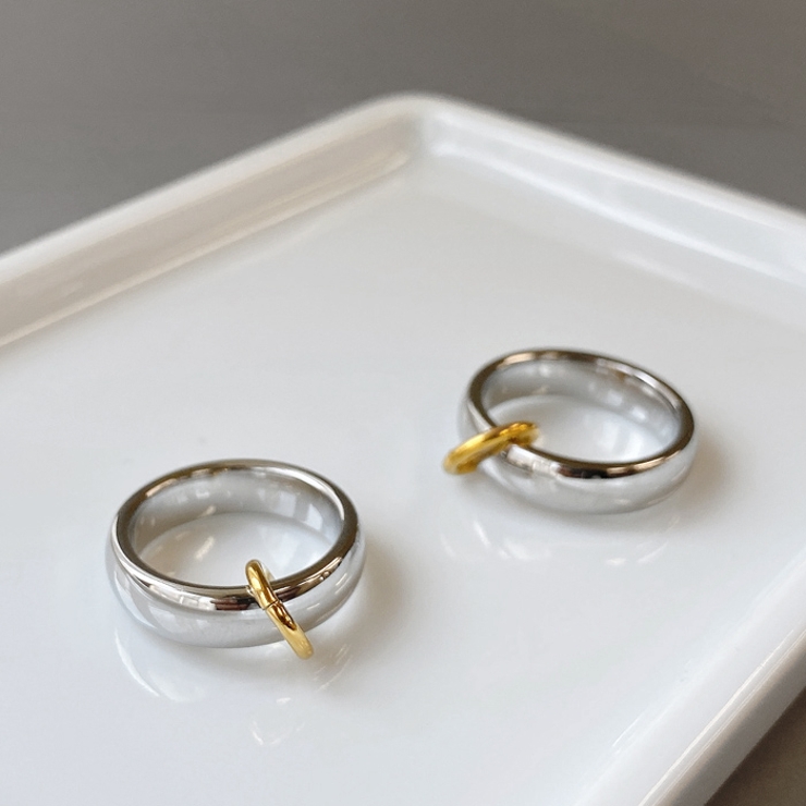 ゴールドリング付ステンレスリング 指輪 バイカラー | FACION | 詳細画像4 