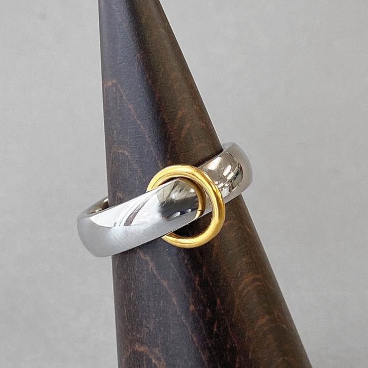ゴールドリング付ステンレスリング 指輪 バイカラー | FACION | 詳細画像5 