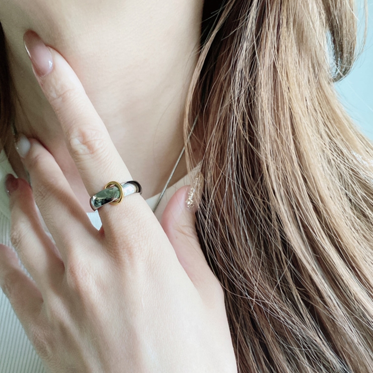 ゴールドリング付ステンレスリング 指輪 バイカラー | FACION | 詳細画像6 