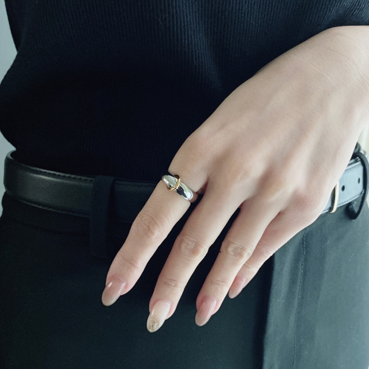 ゴールドリング付ステンレスリング 指輪 バイカラー | FACION | 詳細画像8 