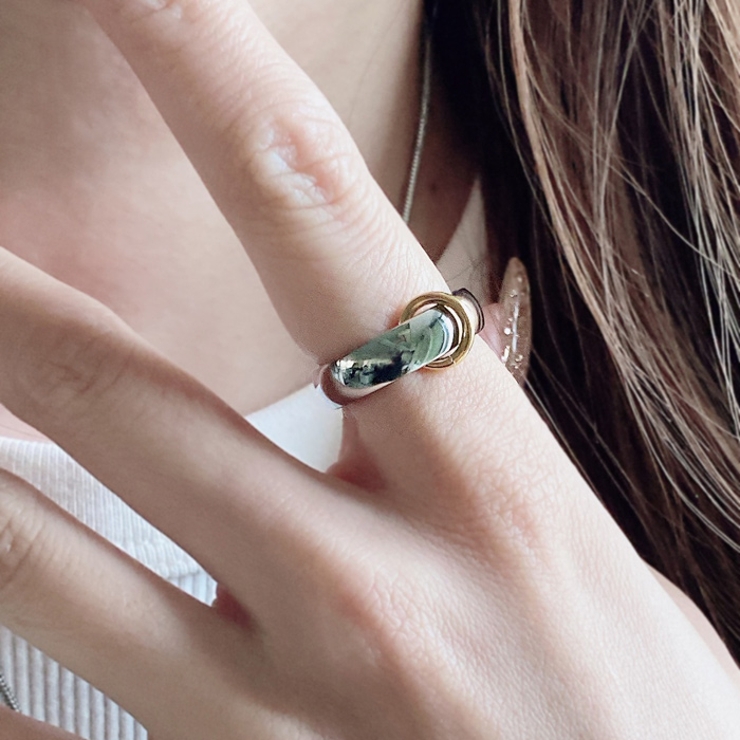 ゴールドリング付ステンレスリング 指輪 バイカラー | FACION | 詳細画像9 