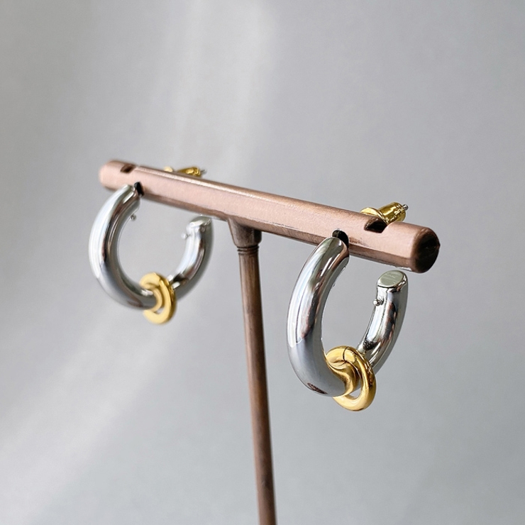 SGカラーC型フープステンレスピアス バイカラー コンビカラー | FACION | 詳細画像3 