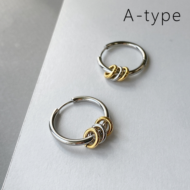 A-type | SGカラーリング付フープステンレスピアス バイカラー コンビカラー | FACION