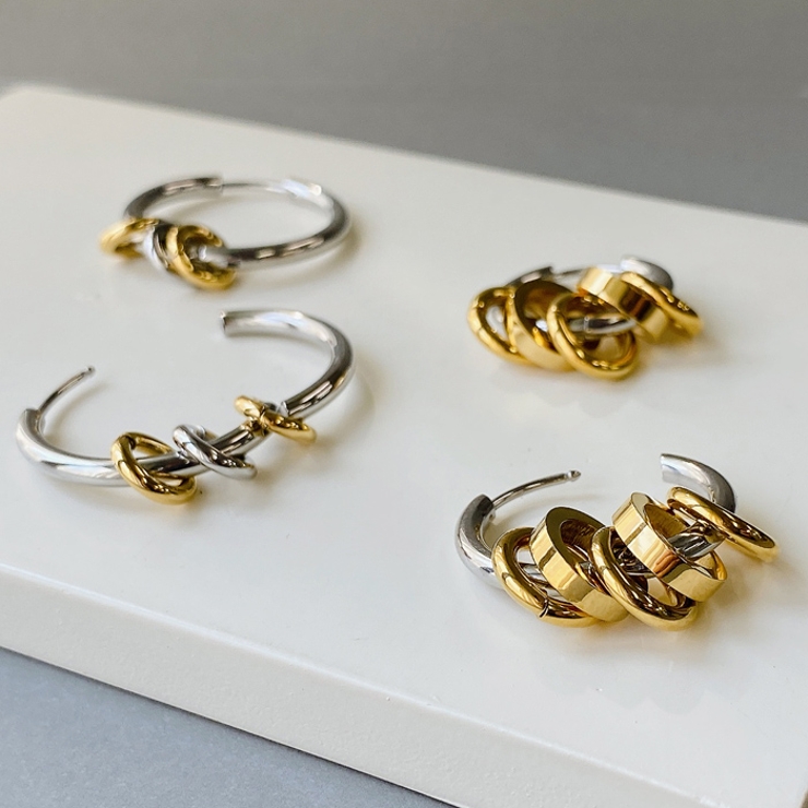 SGカラーリング付フープステンレスピアス バイカラー コンビカラー | FACION | 詳細画像5 