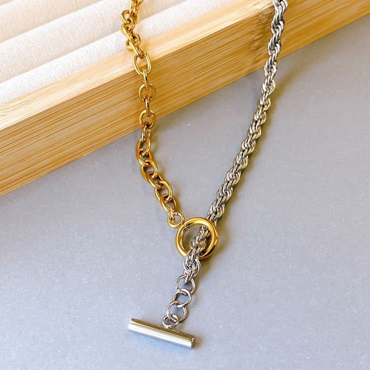 バイカラーマンテルステンレスネックレス コンビカラー アレルギー対応 | FACION | 詳細画像3 