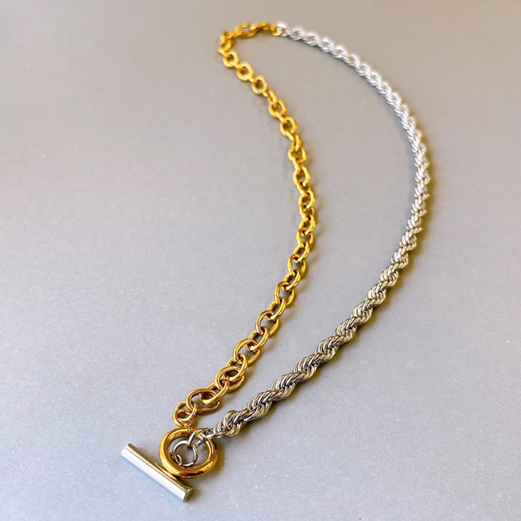 バイカラーマンテルステンレスネックレス コンビカラー アレルギー対応 | FACION | 詳細画像4 