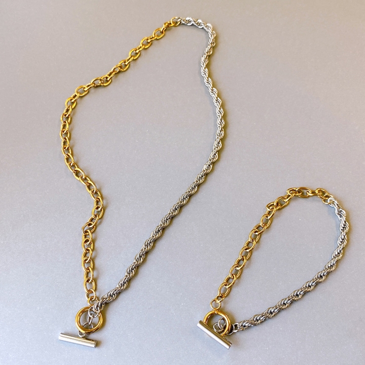 バイカラーマンテルステンレスネックレス コンビカラー アレルギー対応 | FACION | 詳細画像6 