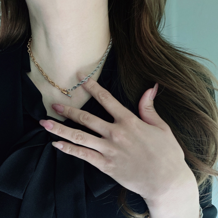 バイカラーマンテルステンレスネックレス コンビカラー アレルギー対応 | FACION | 詳細画像7 