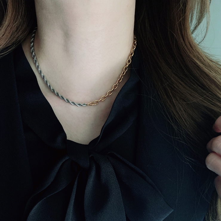 バイカラーマンテルステンレスネックレス コンビカラー アレルギー対応 | FACION | 詳細画像10 