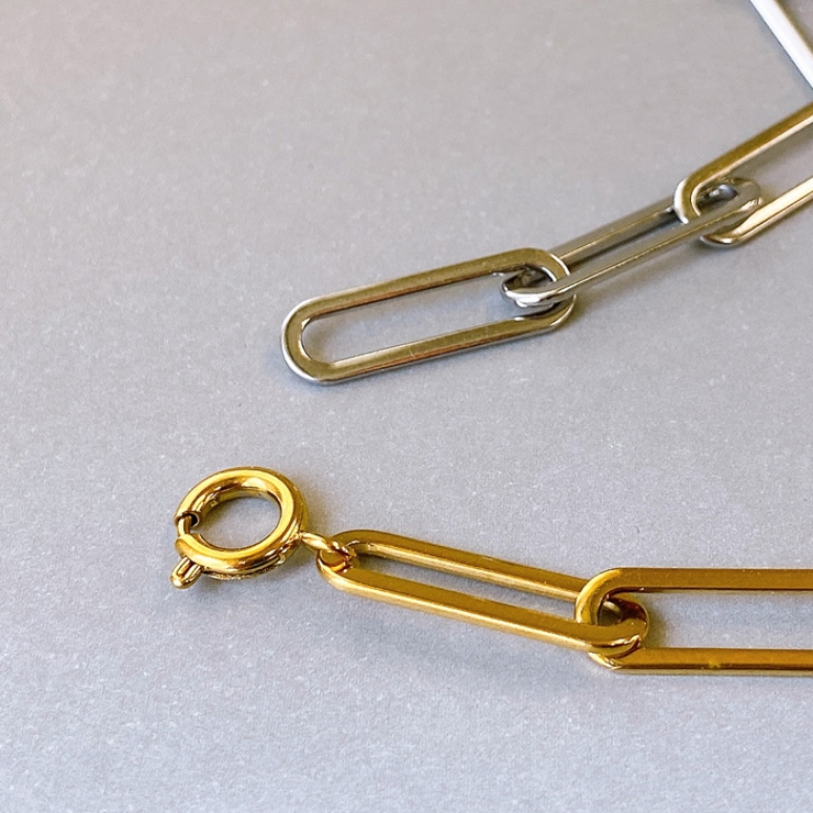 バイカラーレオンチェーンステンレスネックレス コンビカラ アレルギー対応 | FACION | 詳細画像5 