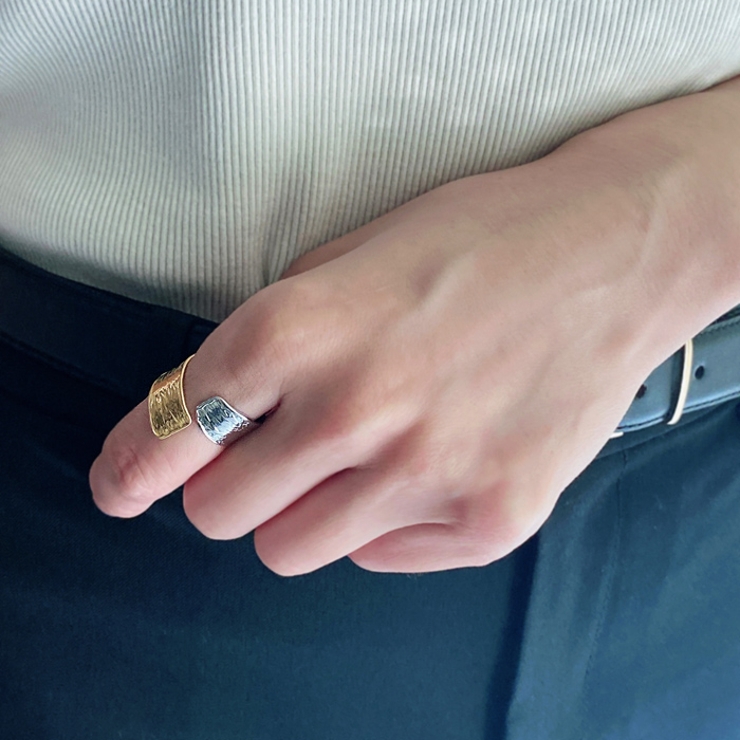 バイカラーステンレスデザインフォークリング 指輪 アレルギー対応 | FACION | 詳細画像11 