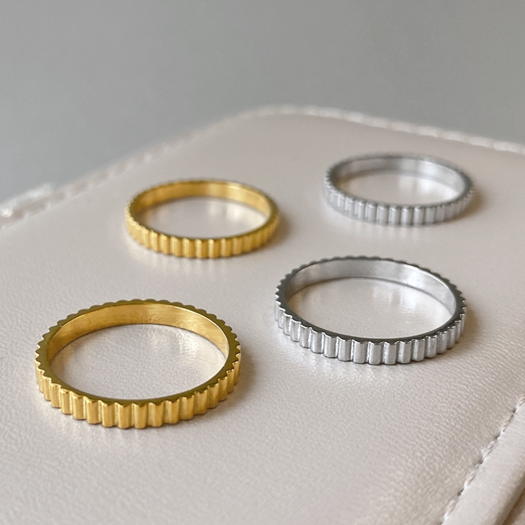 バーティカルストライプラインステンレスリング 指輪 アレルギー対応 | FACION | 詳細画像6 