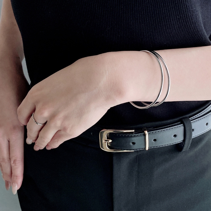 ダブルメタルラインステンレスブレスレット バングル アレルギー対応 | FACION | 詳細画像7 